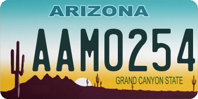 AZ license plate AAM0254