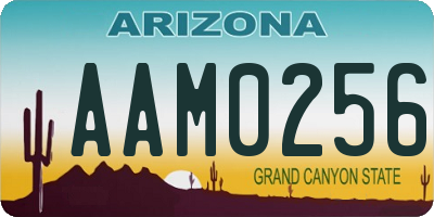 AZ license plate AAM0256