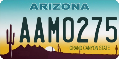 AZ license plate AAM0275