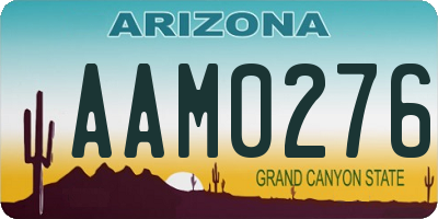 AZ license plate AAM0276