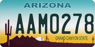 AZ license plate AAM0278