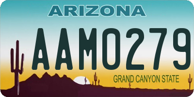 AZ license plate AAM0279