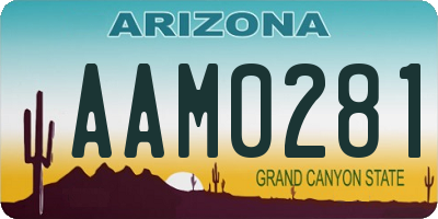 AZ license plate AAM0281