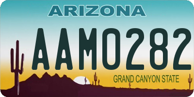 AZ license plate AAM0282