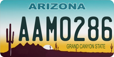 AZ license plate AAM0286