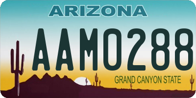 AZ license plate AAM0288