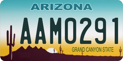 AZ license plate AAM0291