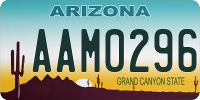 AZ license plate AAM0296