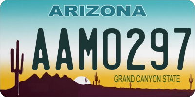 AZ license plate AAM0297