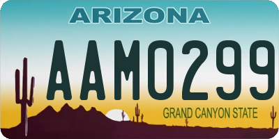 AZ license plate AAM0299