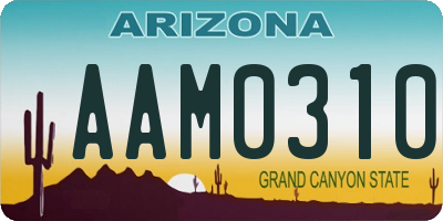 AZ license plate AAM0310