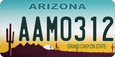 AZ license plate AAM0312