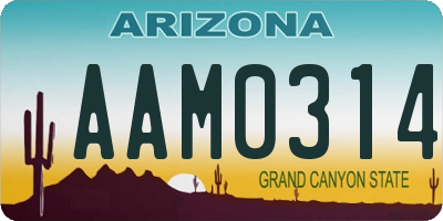 AZ license plate AAM0314