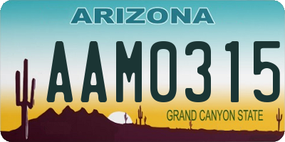AZ license plate AAM0315