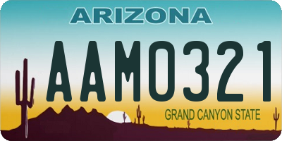 AZ license plate AAM0321