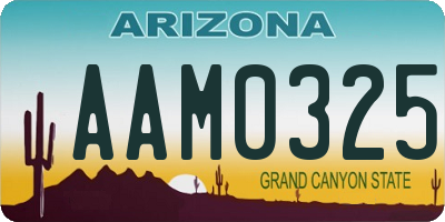 AZ license plate AAM0325