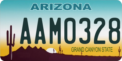 AZ license plate AAM0328