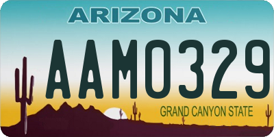AZ license plate AAM0329