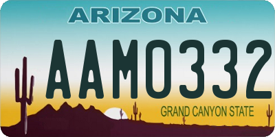 AZ license plate AAM0332