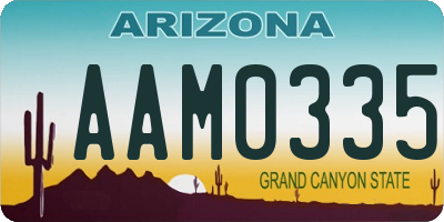 AZ license plate AAM0335