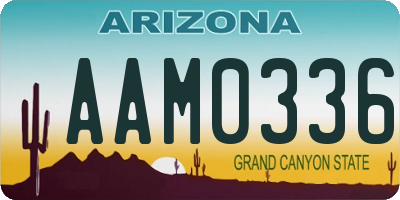 AZ license plate AAM0336