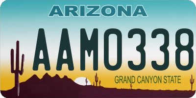 AZ license plate AAM0338