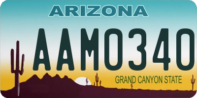 AZ license plate AAM0340