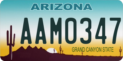 AZ license plate AAM0347