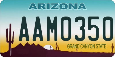 AZ license plate AAM0350