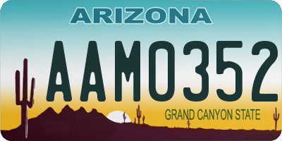 AZ license plate AAM0352