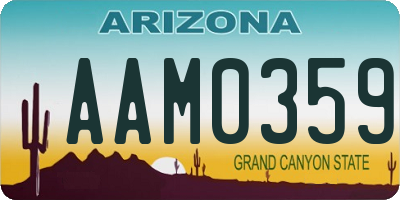 AZ license plate AAM0359