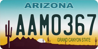 AZ license plate AAM0367