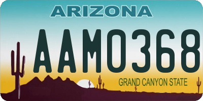 AZ license plate AAM0368