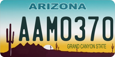 AZ license plate AAM0370