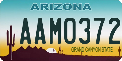 AZ license plate AAM0372