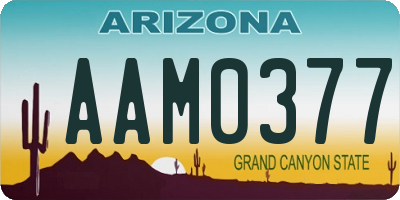 AZ license plate AAM0377