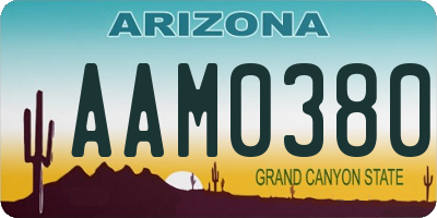 AZ license plate AAM0380