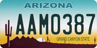 AZ license plate AAM0387