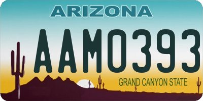 AZ license plate AAM0393