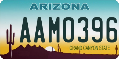 AZ license plate AAM0396