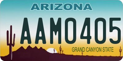 AZ license plate AAM0405