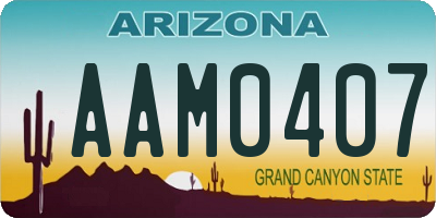 AZ license plate AAM0407