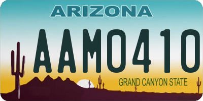 AZ license plate AAM0410