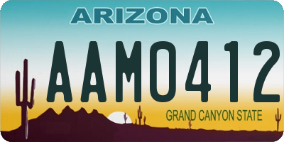 AZ license plate AAM0412