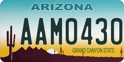 AZ license plate AAM0430