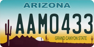 AZ license plate AAM0433