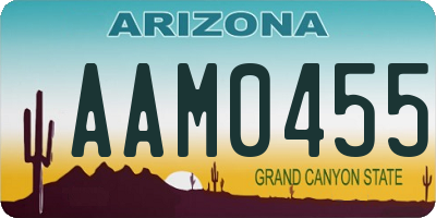 AZ license plate AAM0455