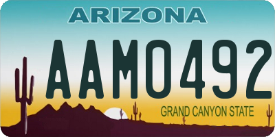 AZ license plate AAM0492