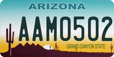 AZ license plate AAM0502