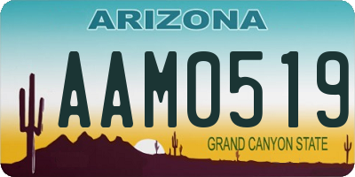 AZ license plate AAM0519